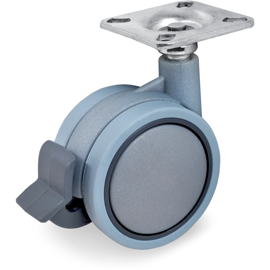 Tellure Rôta 342103 – Rueda giratoria de poliamida 6 Ø60×42 mm con freno