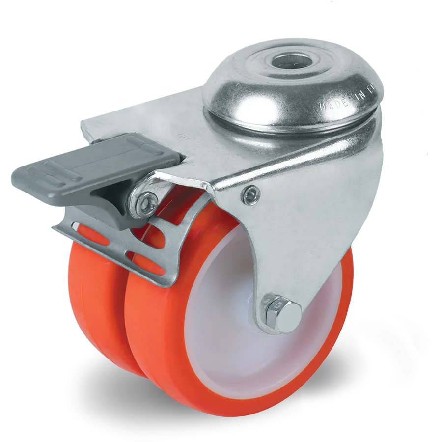 Tellure Rôta 367502 – Rueda giratoria de poliuretano termoplástico Ø50 mm con freno