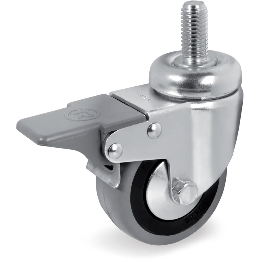 Tellure Rôta 379400 – Rueda giratoria de goma Ø40×18 mm con freno