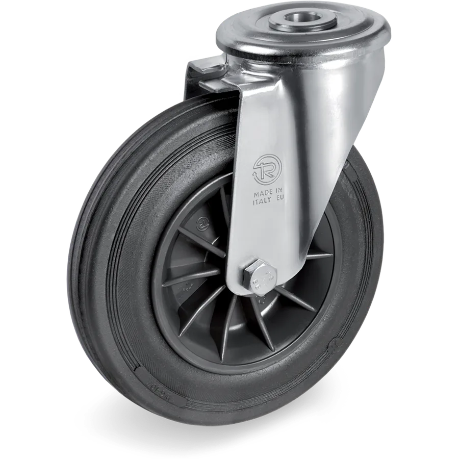 Tellure Rôta 527902 – Rueda giratoria de goma Ø100×30 mm