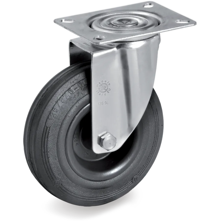 Tellure Rôta 525803 – Rueda giratoria de goma Ø125×37.5 mm