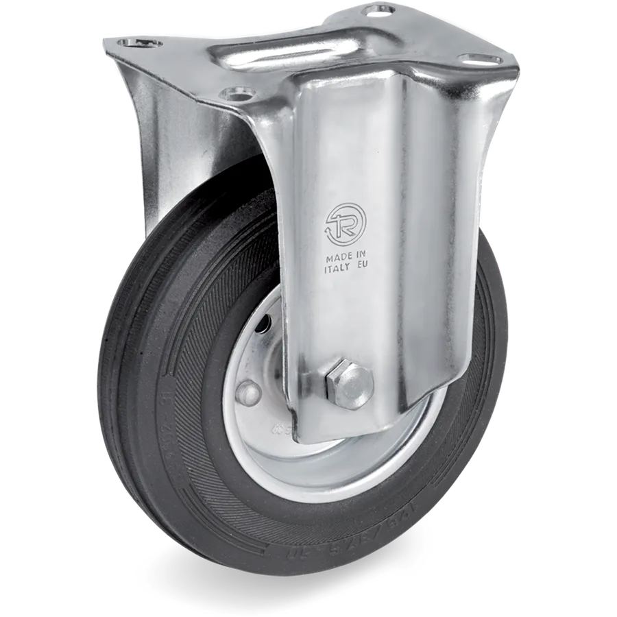 Tellure Rôta 536001 – Rubber fixed castor Ø80×25 mm