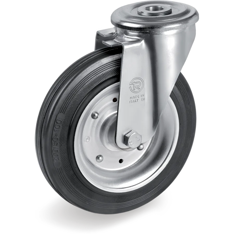 Tellure Rôta 537702 – Rueda giratoria de goma Ø100×30 mm