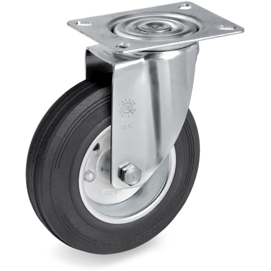 Tellure Rôta 535802 – Rueda giratoria de goma Ø100×30 mm