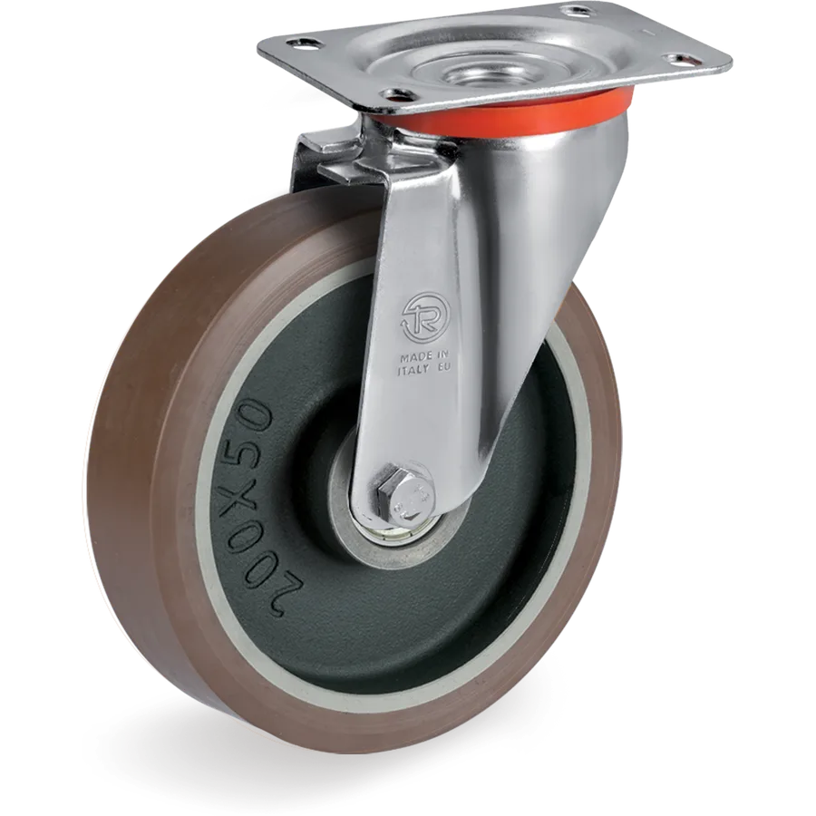 Tellure Rôta 584553 – Rueda giratoria de poliuretano TR-PowerHigh Ø125×38 mm