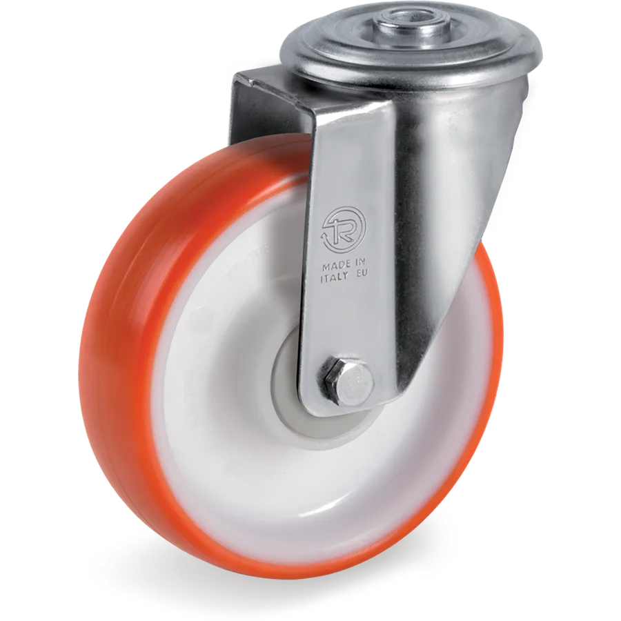 Tellure Rôta 604336 – Rueda giratoria de poliuretano termoplástico Ø200×50 mm