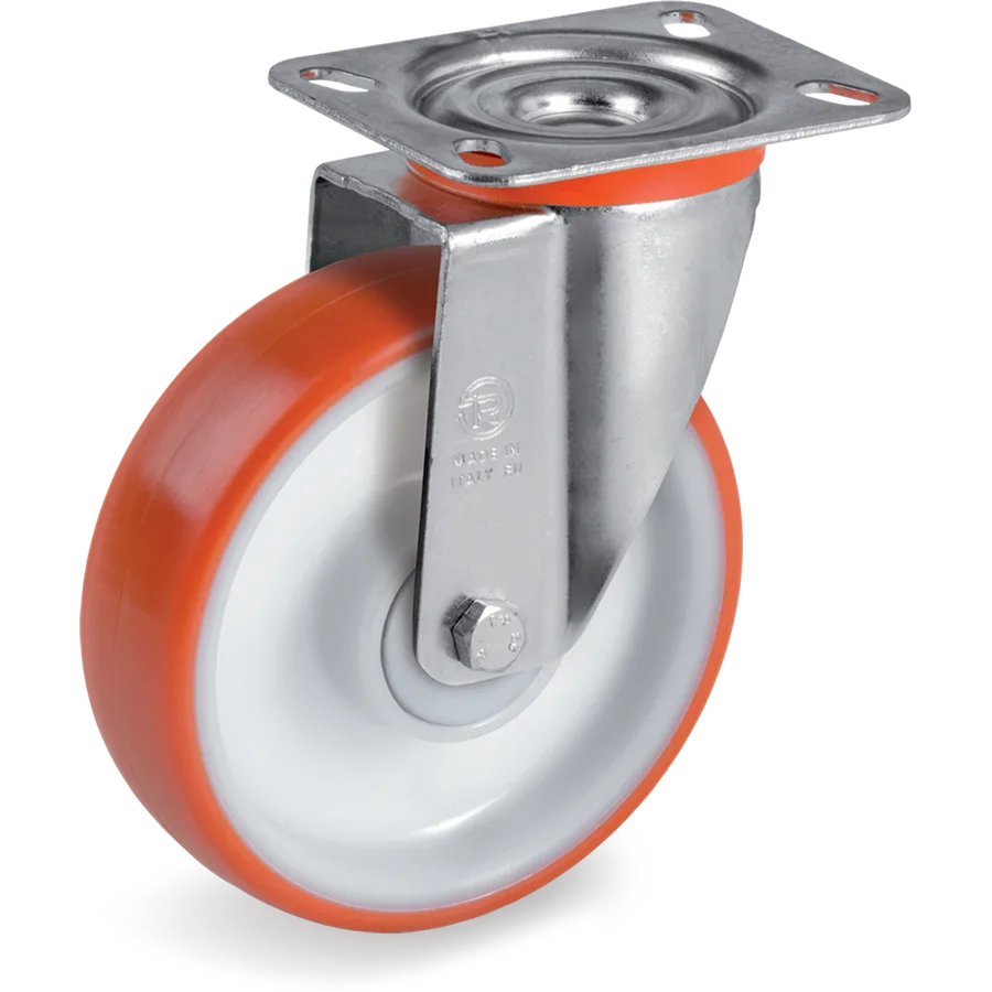 Tellure Rôta 604702 – Rueda giratoria de poliuretano termoplástico Ø100×30 mm