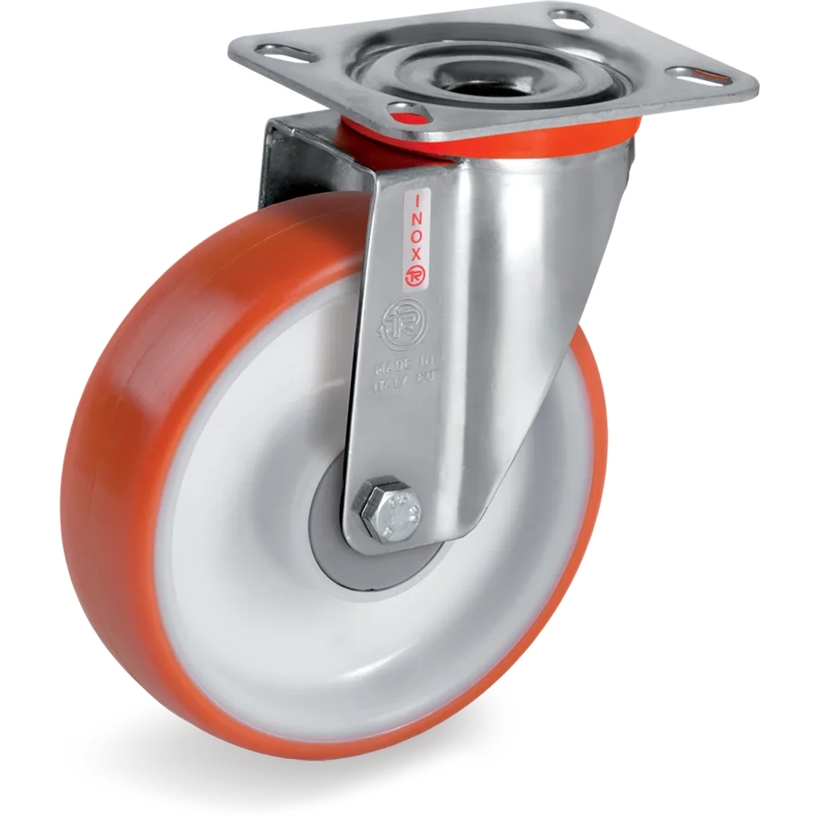 Tellure Rôta 605403 – Rueda giratoria de poliuretano termoplástico Ø125×35 mm