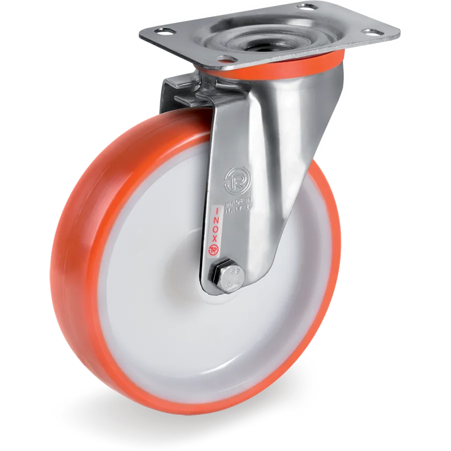 Tellure Rôta 604604 – Rueda giratoria de poliuretano termoplástico Ø150×35 mm