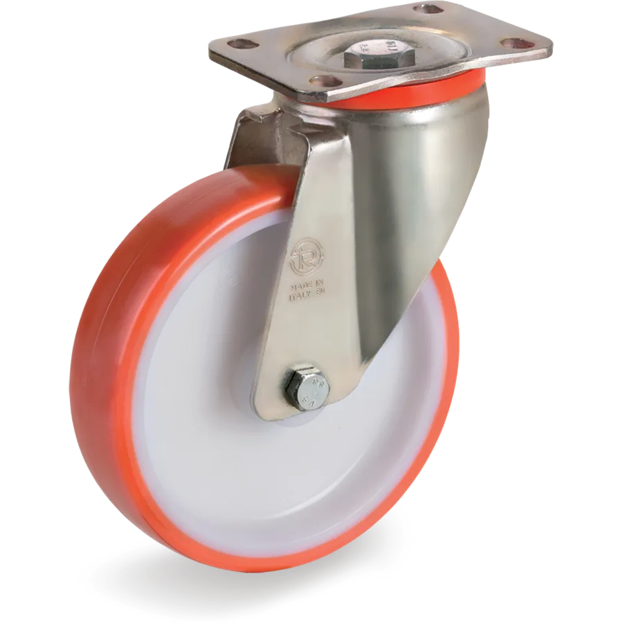 Tellure Rôta 607303 – Rueda giratoria de poliuretano termoplástico Ø125×35 mm