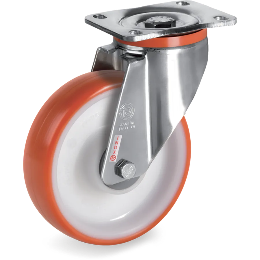 Tellure Rôta 609406 – Rueda giratoria de poliuretano termoplástico Ø200×50 mm