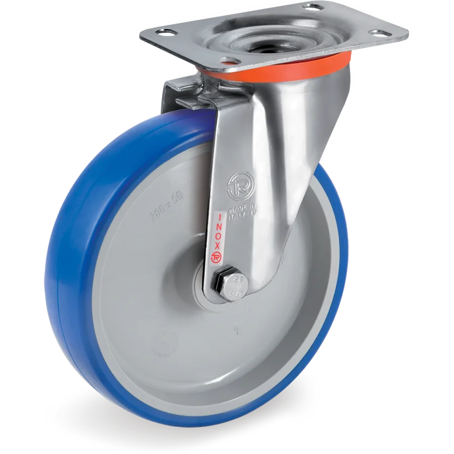 Tellure Rôta 614603 – Rueda giratoria de poliuretano termoplástico Ø125×35 mm