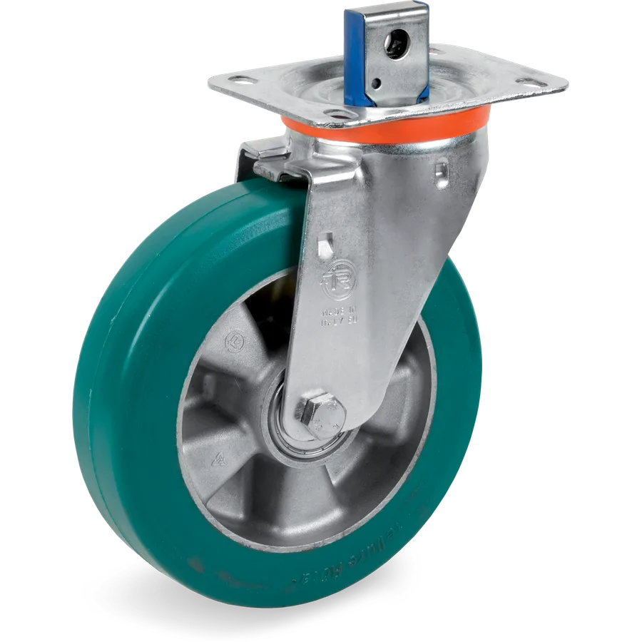 Tellure Rôta 624903 – TR-Roll polyurethane swivel castor Ø125×40 mm with brake