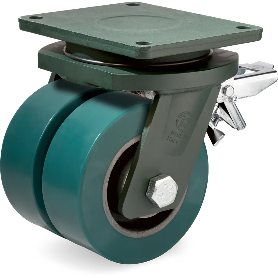 Tellure Rôta 628778 – Rueda giratoria de poliuretano TR-Roll Ø300 mm con freno