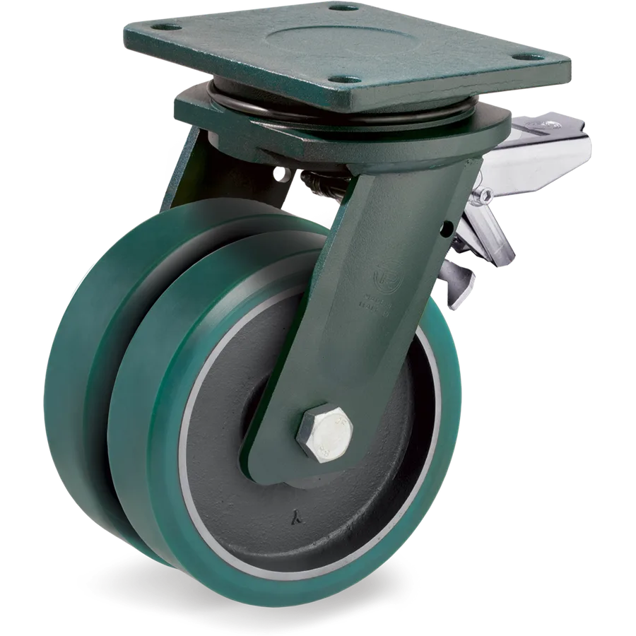 Tellure Rôta 628756 – Rueda giratoria de poliuretano TR-Roll Ø200 mm con freno