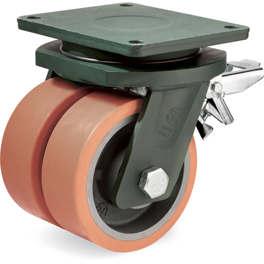 Tellure Rôta 638786 – Rueda giratoria de vulkollan® Ø200 mm con freno