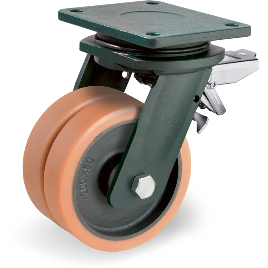 Tellure Rôta 638784 – Rueda giratoria de vulkollan® Ø160 mm con freno