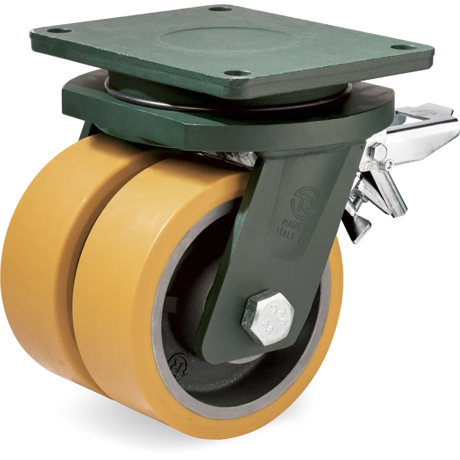 Tellure Rôta 648786 – Rueda giratoria de poliuretano TR Ø200 mm con freno