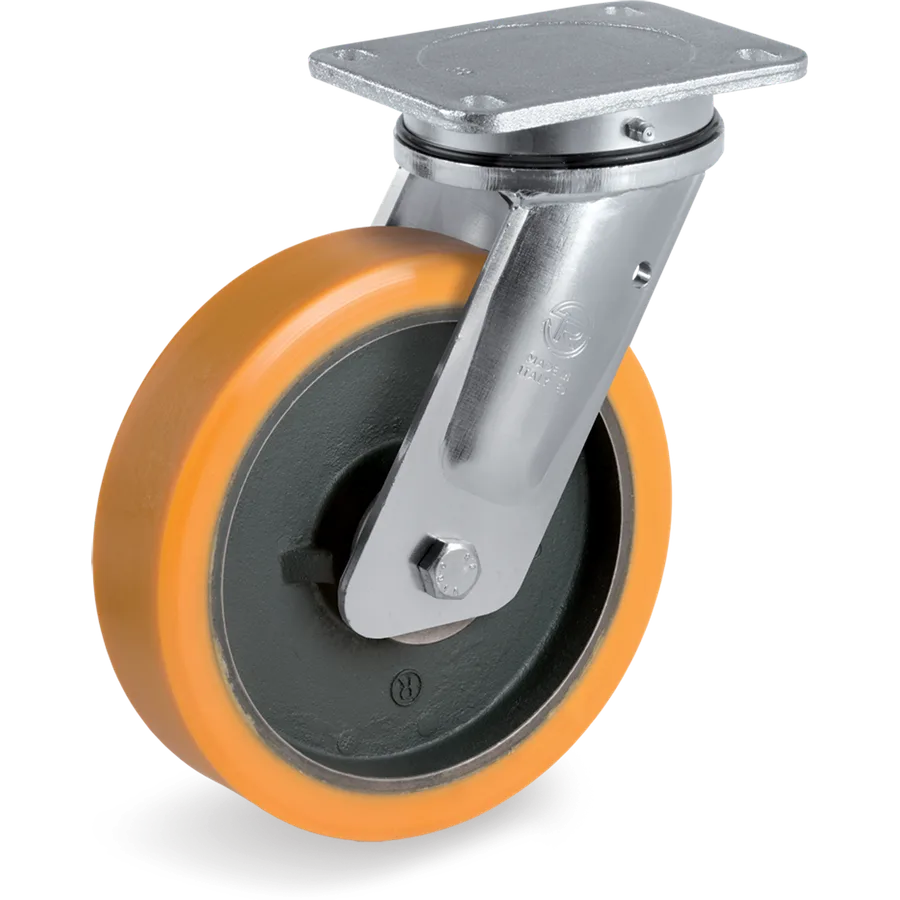 Tellure Rôta 648306 – Rueda giratoria de poliuretano TR Ø200×50 mm