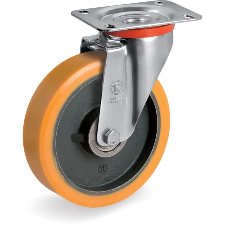 Tellure Rôta 644552 – Rueda giratoria de poliuretano TR Ø100×38 mm