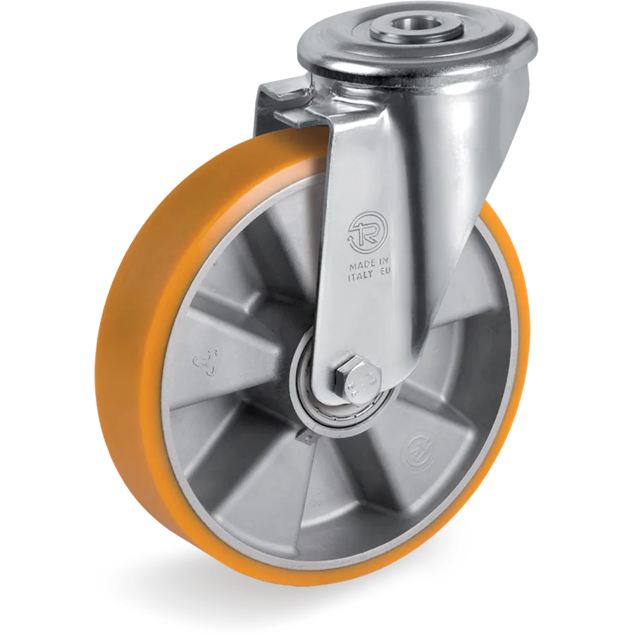 Tellure Rôta 656403 – Rueda giratoria de poliuretano TR Ø125×35 mm