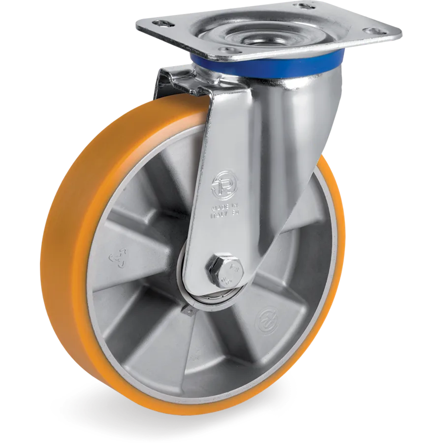 Tellure Rôta 659614 – Rueda giratoria de poliuretano TR Ø160×50 mm