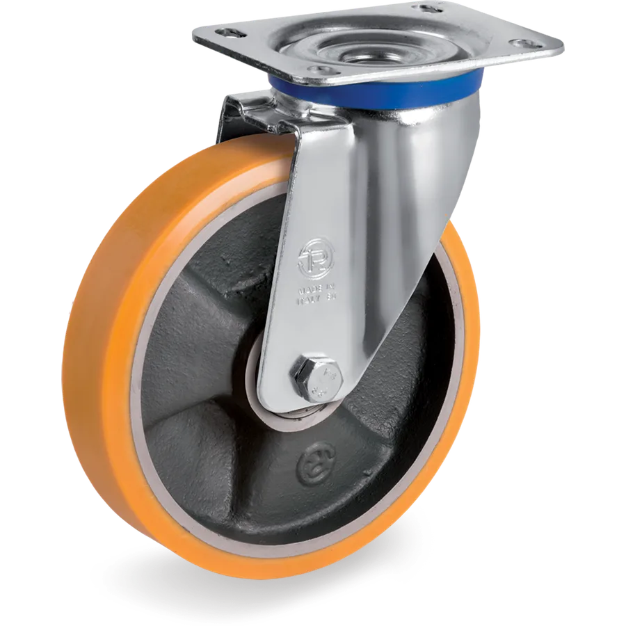 Tellure Rôta 657206 – Rueda giratoria de poliuretano TR Ø200×45 mm