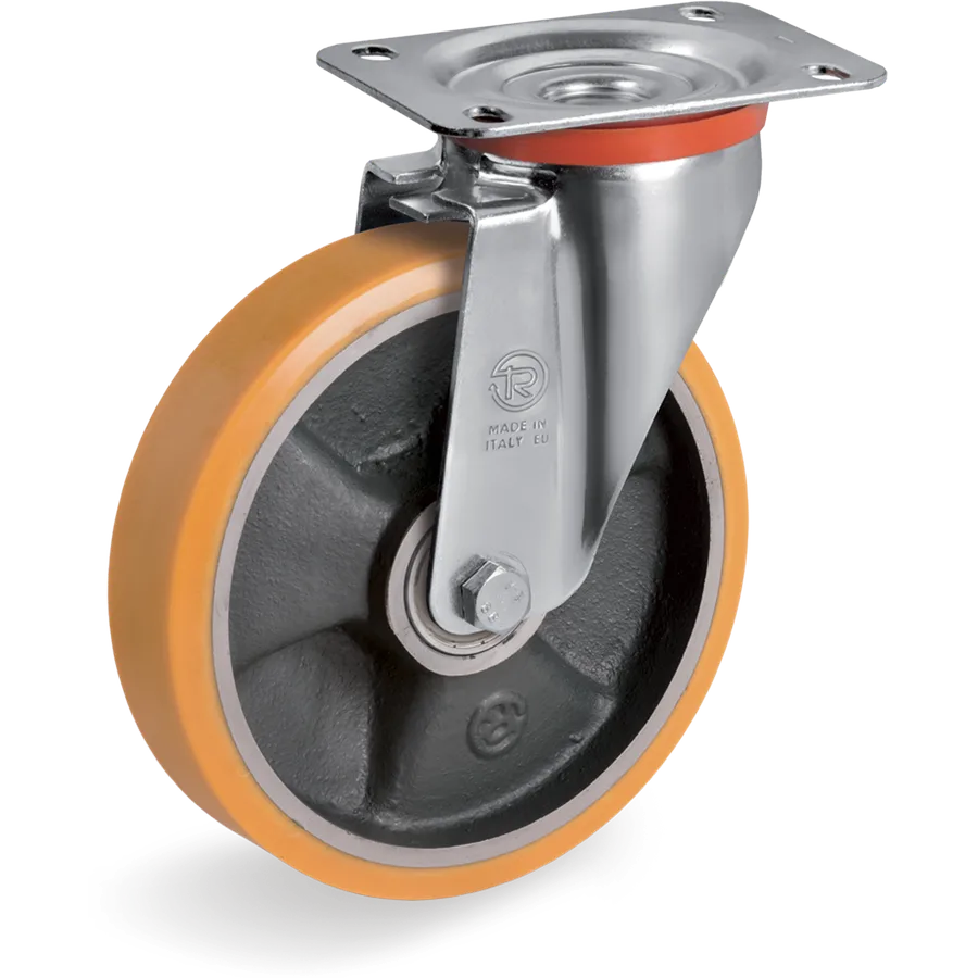 Tellure Rôta 656206 – TR polyurethane swivel castor Ø200×45 mm