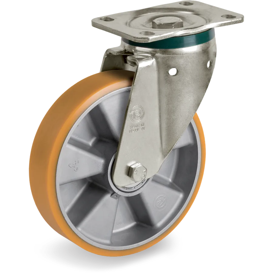 Tellure Rôta 657554 – Rueda giratoria de poliuretano TR Ø160×50 mm