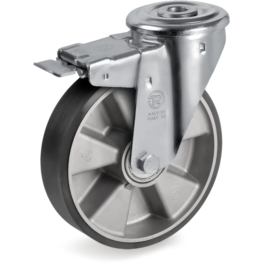 Tellure Rôta 656803ESD – Rueda giratoria de poliuretano TR ESD Ø125×35 mm con freno