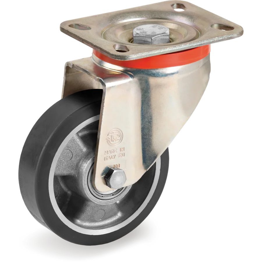 Tellure Rôta 657606ESD – Rueda giratoria de poliuretano TR ESD Ø200×50 mm
