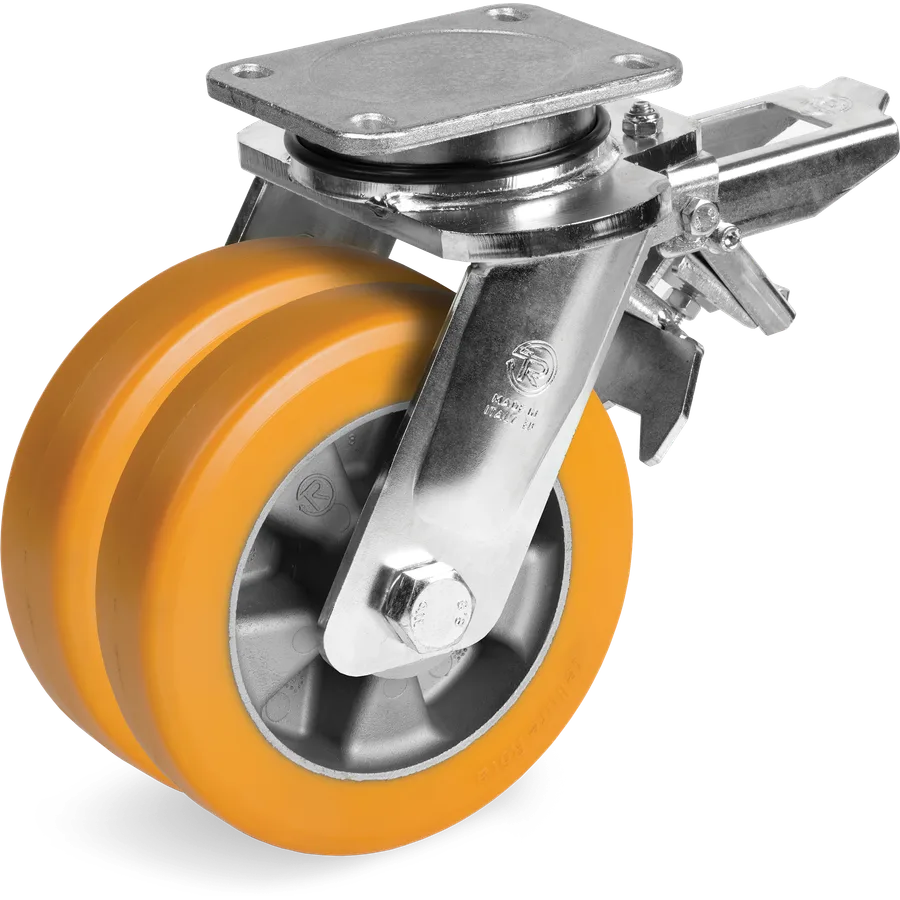 Tellure Rôta 658274 – TR polyurethane swivel castor Ø160 mm with brake