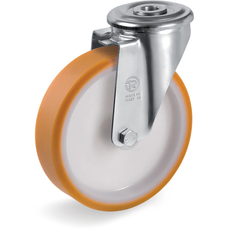 Tellure Rôta 667702 – Rueda giratoria de poliuretano TR Ø100×30 mm
