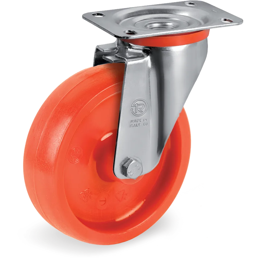 Tellure Rôta 684502ORA – Rueda giratoria de poliamida 6 Ø100×30 mm