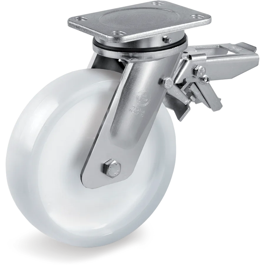 Tellure Rôta 689804 – Rueda giratoria de poliamida 6 Ø150×45 mm con freno