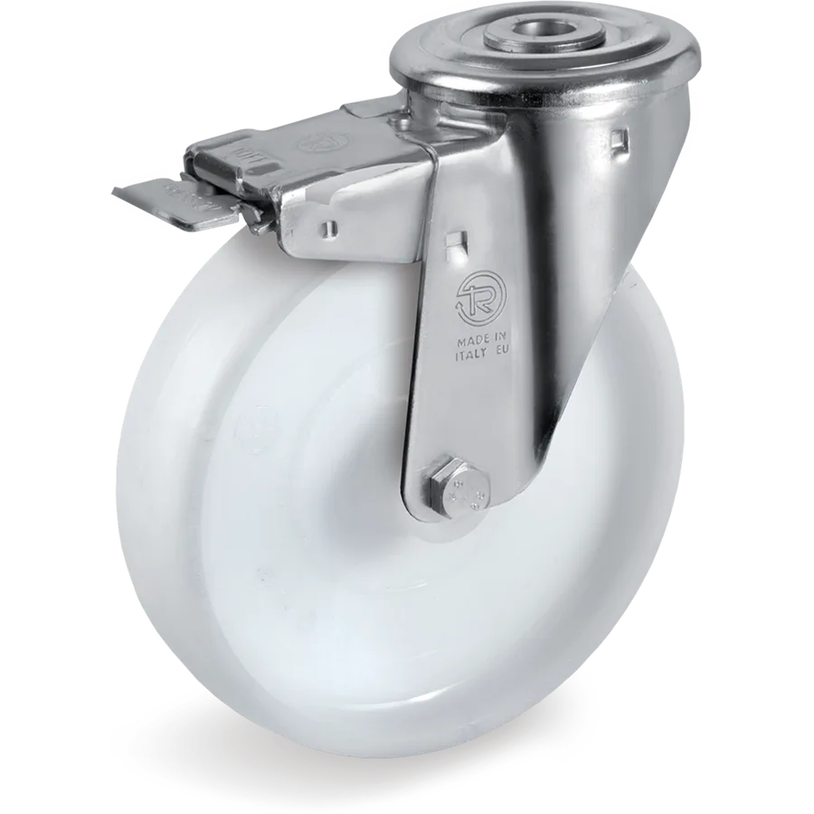 Tellure Rôta 686722 – Rueda giratoria de poliamida 6 Ø100×30 mm con freno