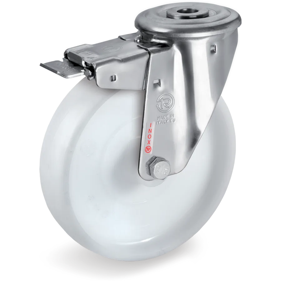 Tellure Rôta 686002 – Rueda giratoria de poliamida 6 Ø100×30 mm con freno