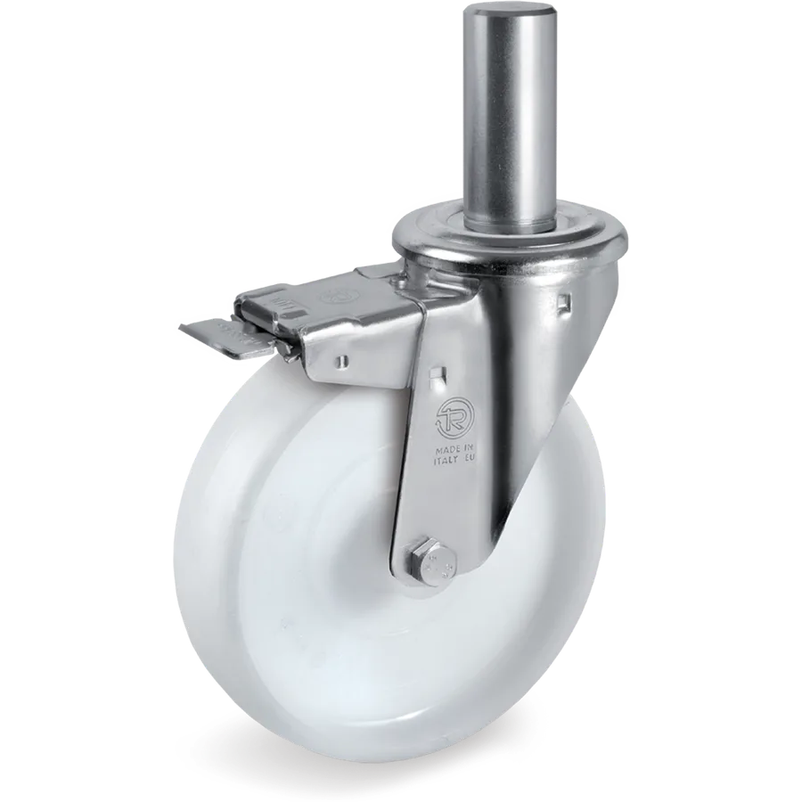 Tellure Rôta 687102 – Rueda giratoria de poliamida 6 Ø100×30 mm con freno
