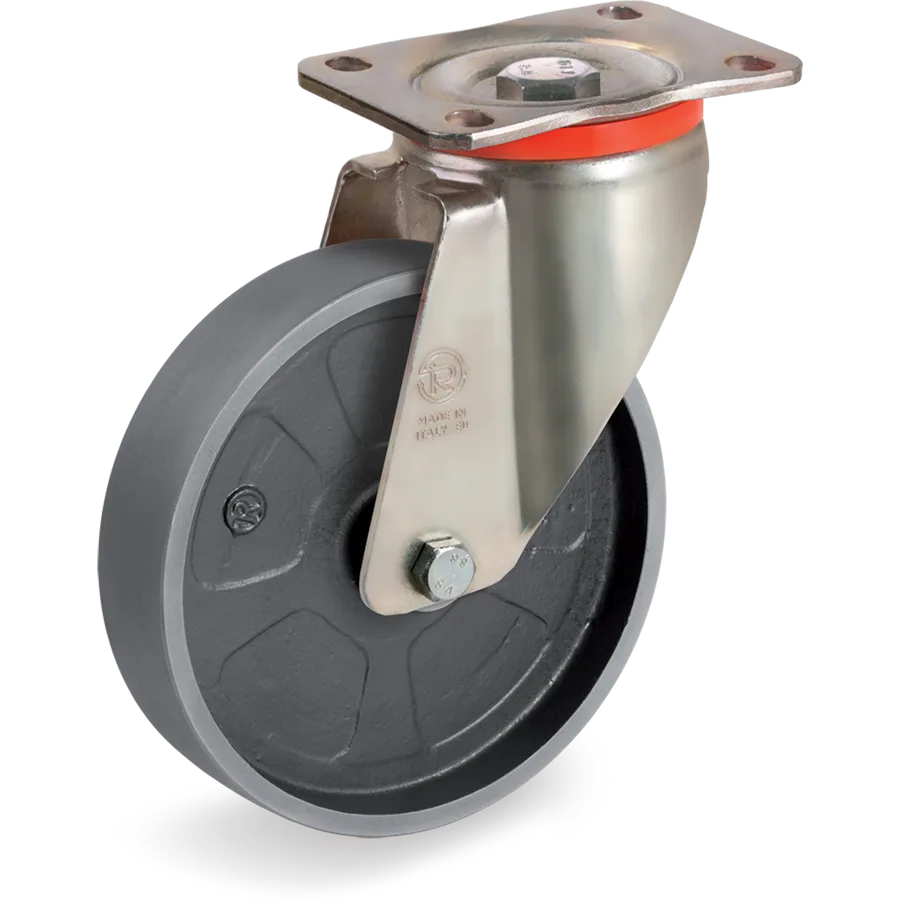 Tellure Rôta 697603 – Rueda giratoria de hierro fundido Ø125×40 mm