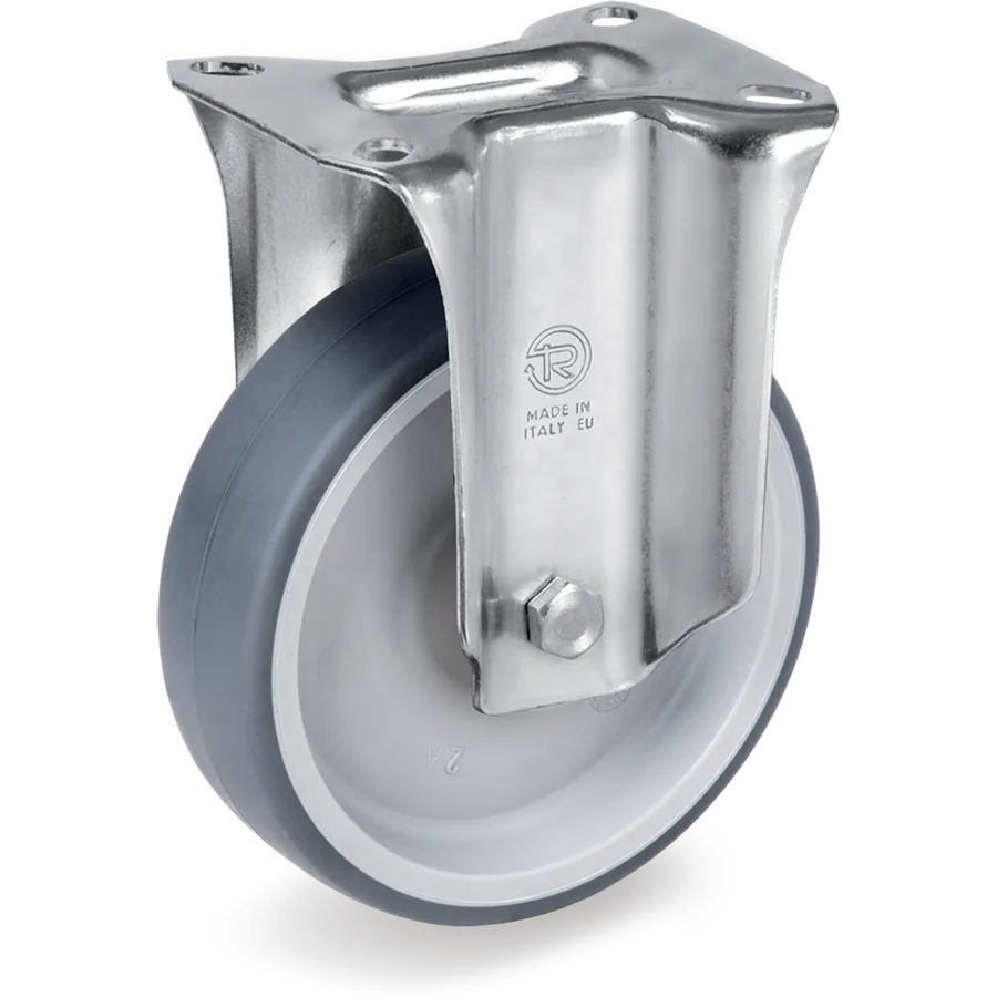 Tellure Rôta 716002 – Thermoplastic rubber fixed castor Ø100×30 mm