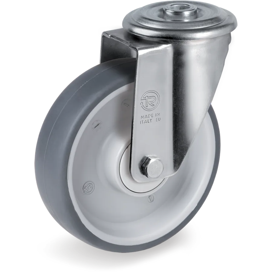 Tellure Rôta 714302 – Rueda giratoria de goma termoplástica Ø100×30 mm