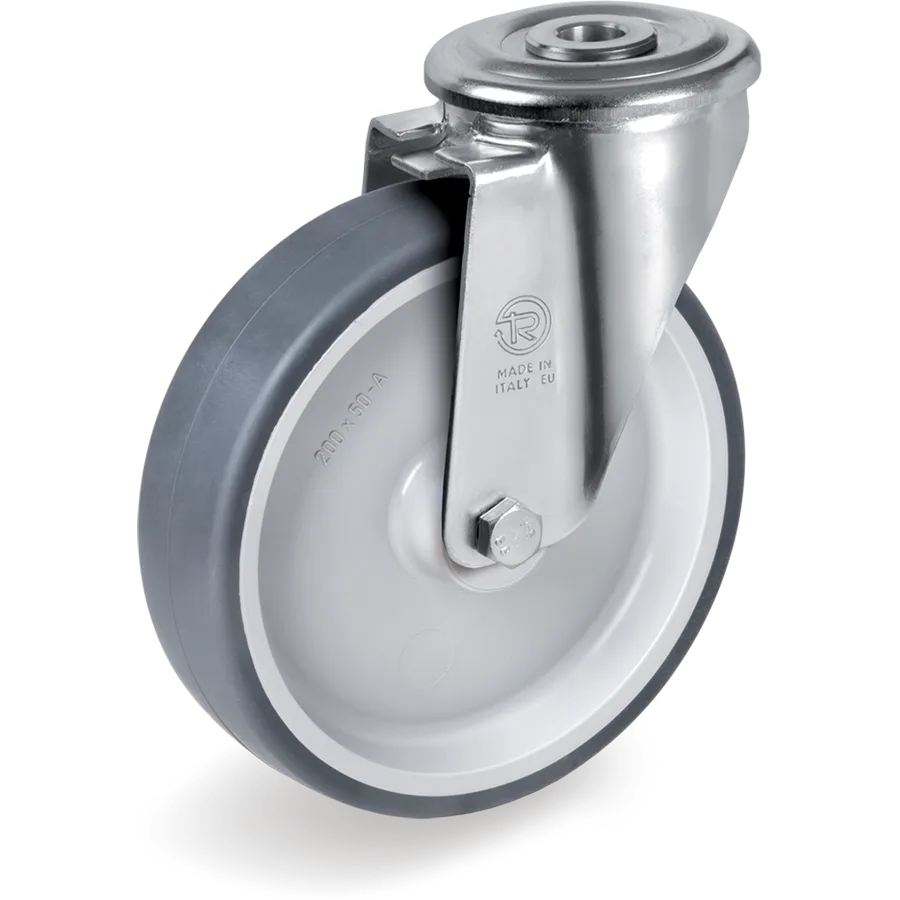 Tellure Rôta 717801 – Rueda giratoria de goma termoplástica Ø80×30 mm
