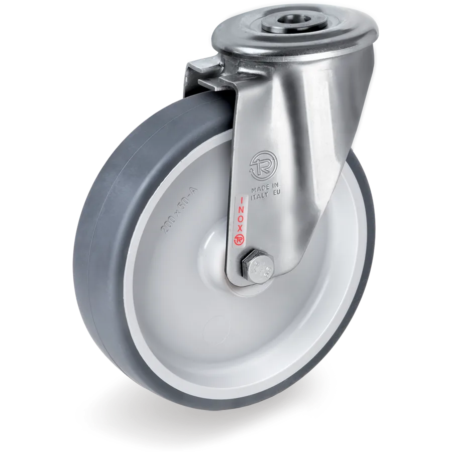 Tellure Rôta 718004 – Rueda giratoria de goma termoplástica Ø150×35 mm