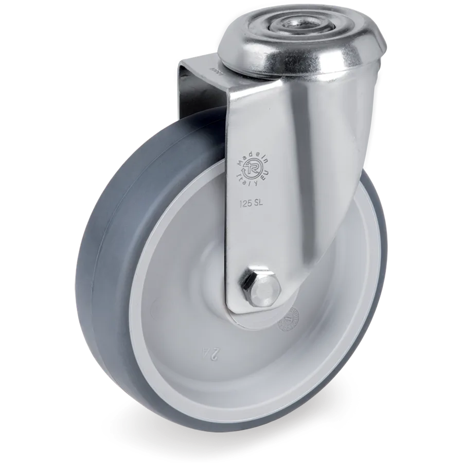 Tellure Rôta 716103 – Rueda giratoria de goma termoplástica Ø125×35 mm