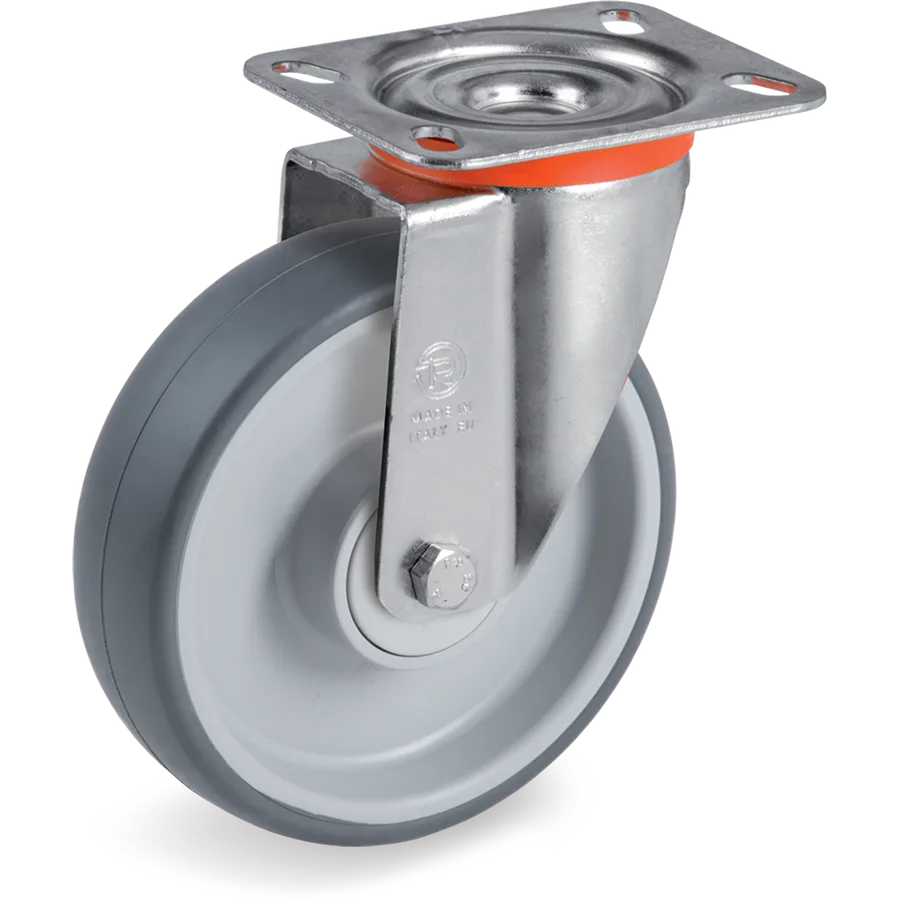 Tellure Rôta 714736 – Rueda giratoria de goma termoplástica Ø200×50 mm