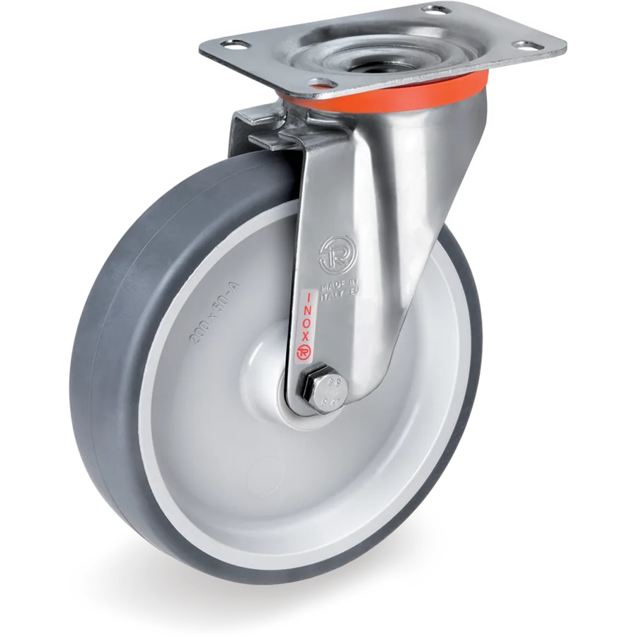 Tellure Rôta 714601 – Rueda giratoria de goma termoplástica Ø80×30 mm