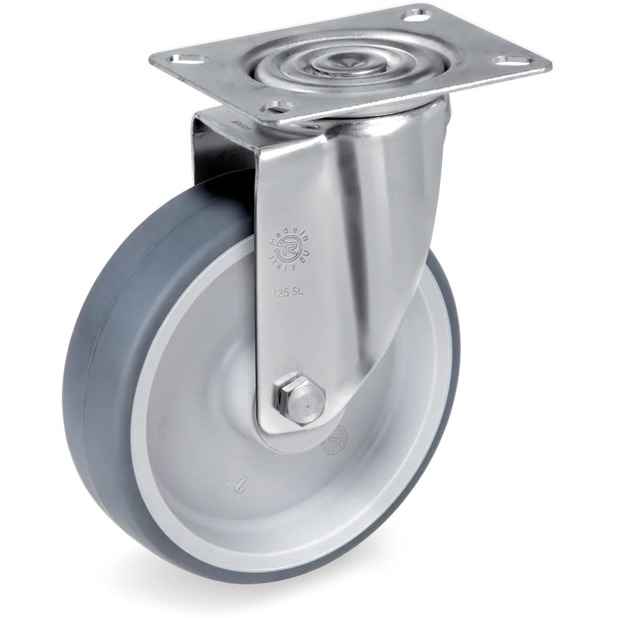 Tellure Rôta 715803 – Rueda giratoria de goma termoplástica Ø125×35 mm