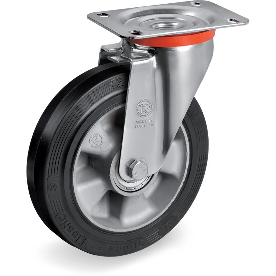 Tellure Rôta 724306 – Rueda giratoria de goma elástica Ø200×50 mm