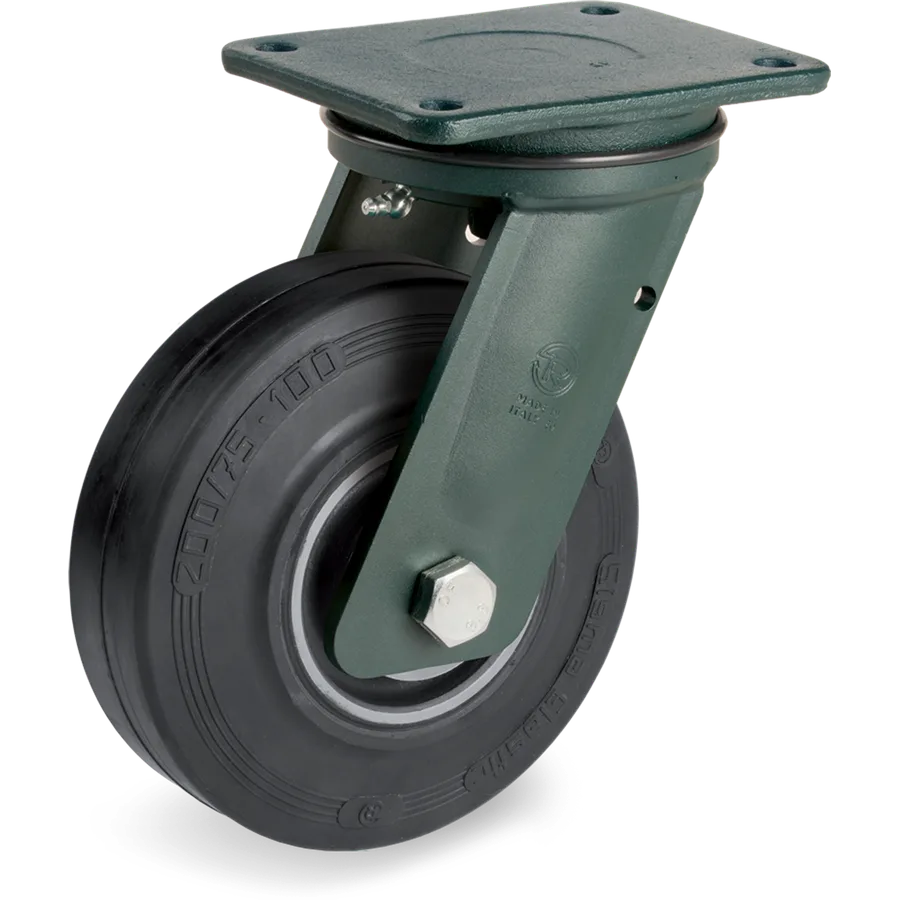 Tellure Rôta 729316 – Rueda giratoria de goma elástica Ø200×75 mm