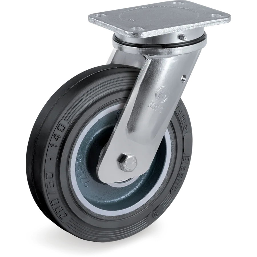 Tellure Rôta 729303 – Rueda giratoria de goma elástica Ø125×50 mm